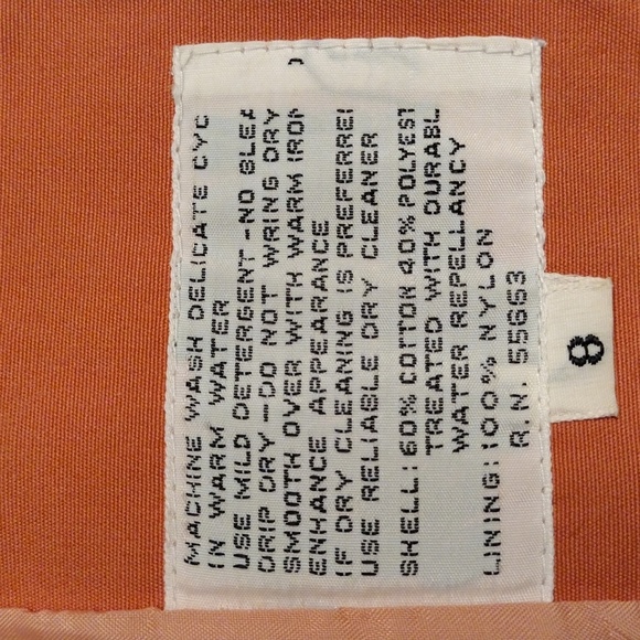 Vintage Foxland by Lanson Trench Raincoat with Waist Belt, Size 8, Light Orange - Picture 9 of 13